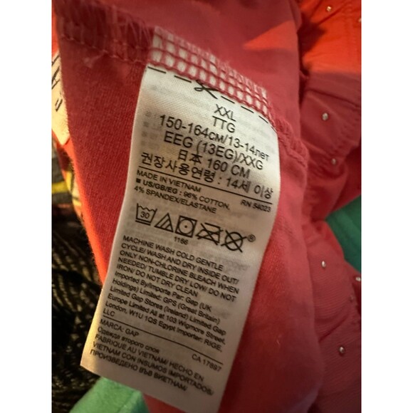 Gap girl coral leggings with rhinestone size 2xl 14-16 NWOT - Picture 5 of 5